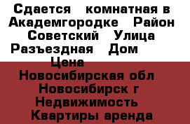 Сдается 1-комнатная в Академгородке › Район ­ Советский › Улица ­ Разъездная › Дом ­ 16 › Цена ­ 1 700 - Новосибирская обл., Новосибирск г. Недвижимость » Квартиры аренда посуточно   . Новосибирская обл.,Новосибирск г.